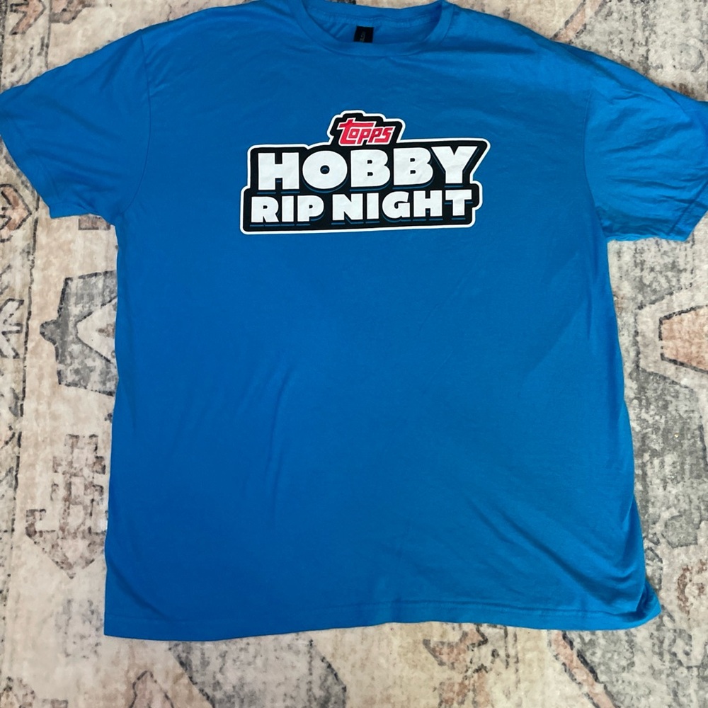 Topps Bright Blue Hobby Rip Night Tee XL Gildan